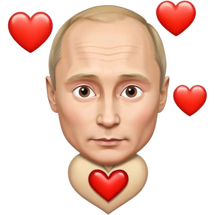 vladimir putin shows a heart emoji