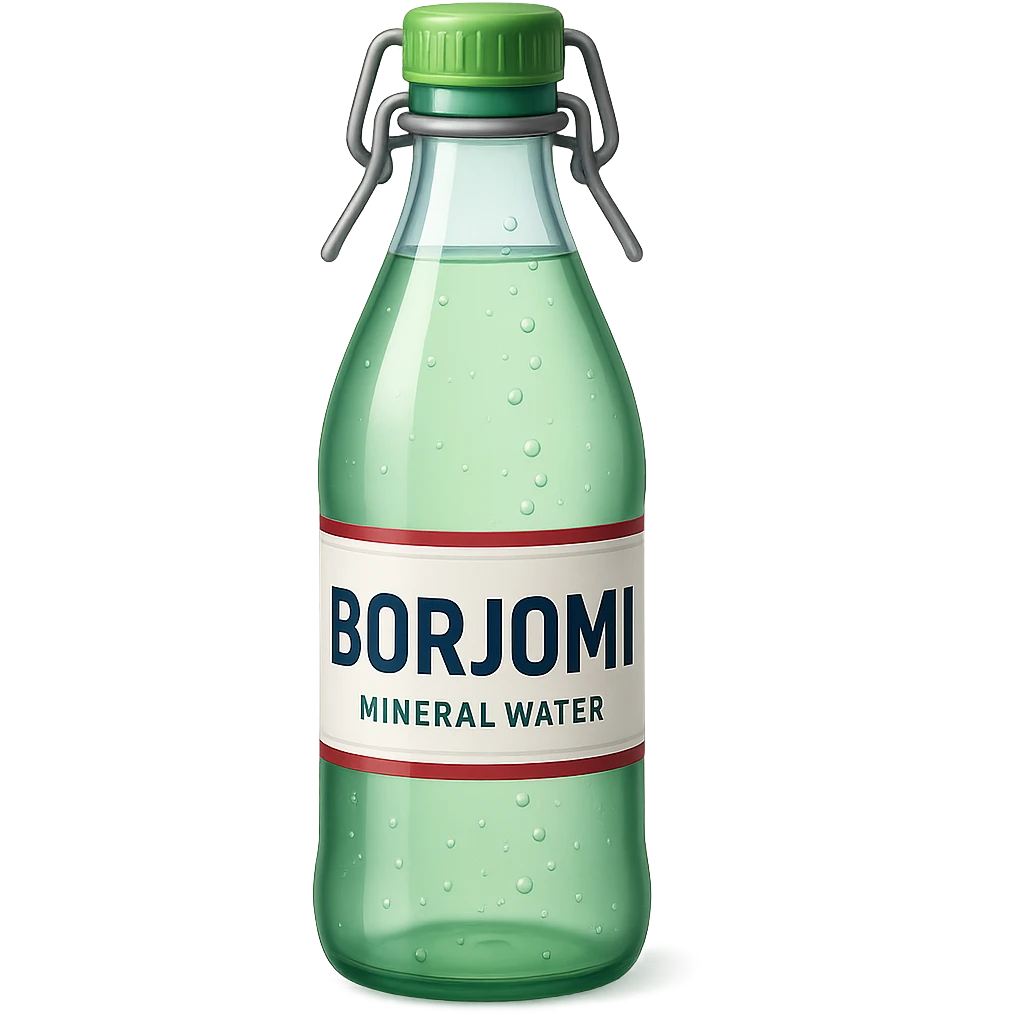 Borjomi water bottle emoji with label emoji