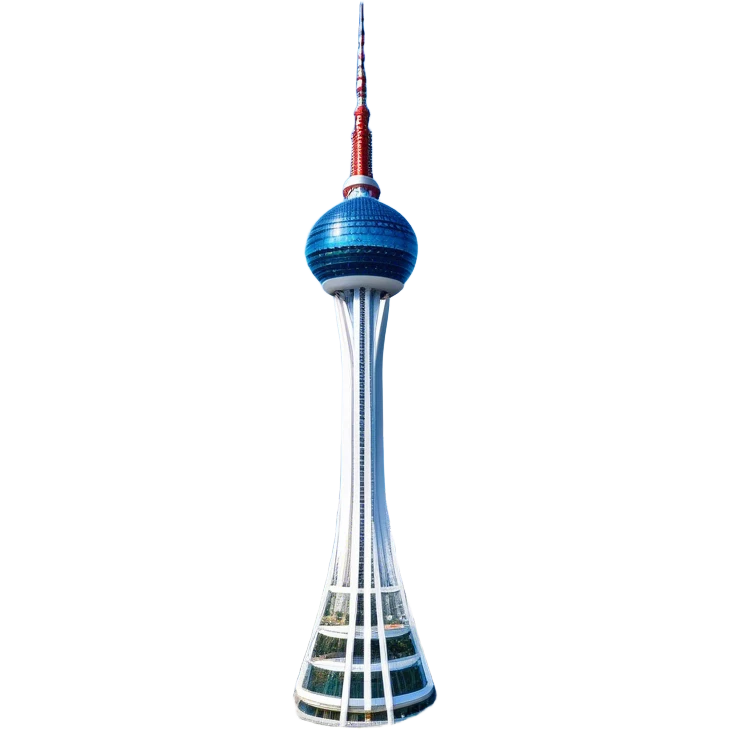 ​Cinematic Realistic N Seoul Tower, depicted in brilliant daylight as a slender, single-column tower rising from a modern cityscape, crowned by a sleek cylindrical observation deck offering panoramic views over Seoul, with crisp glass and steel surfaces reflecting clear blue skies and subtle architectural details that capture its futuristic elegance, emoji