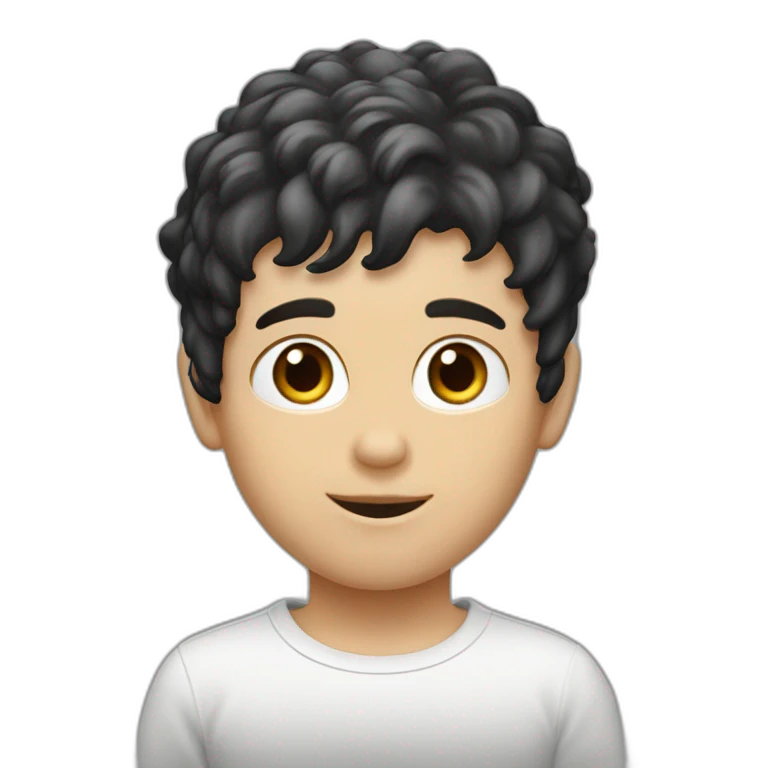 Garçon blanc cheveux marron pull noir emoji
