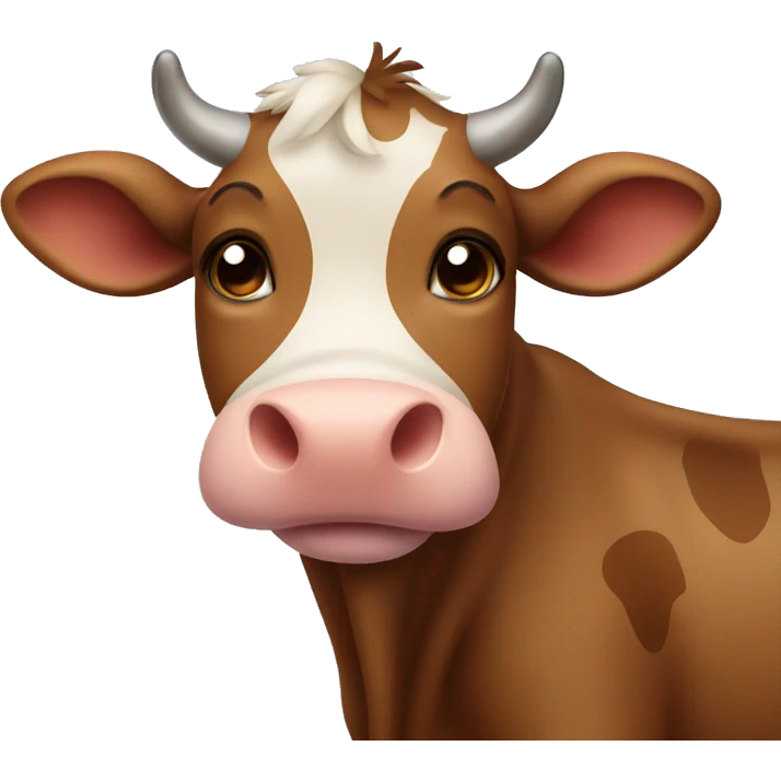 Cute brown cow  emoji