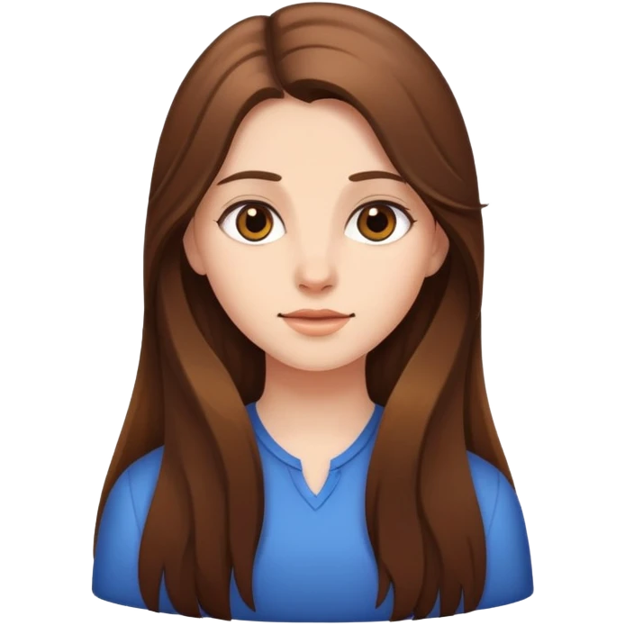 Chica de pelo largo marrón  emoji