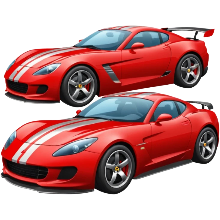 Draw a sleek sports car with shiny metallic paint & racing stripes. emoji