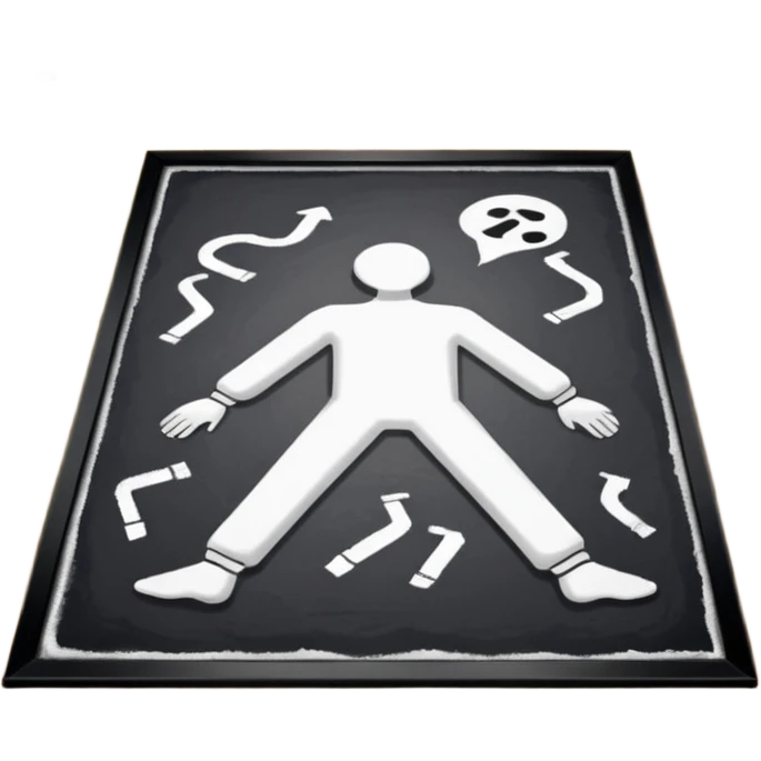 crime scene body drawing with white chlak on the floor emoji