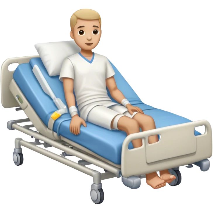 guy with a Broken leg in a hospital emoji
