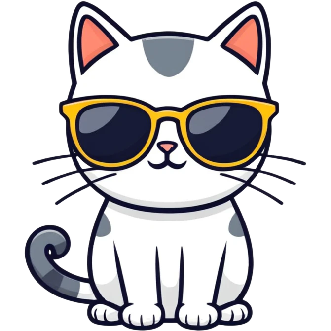 Cat with sunglasses emoji