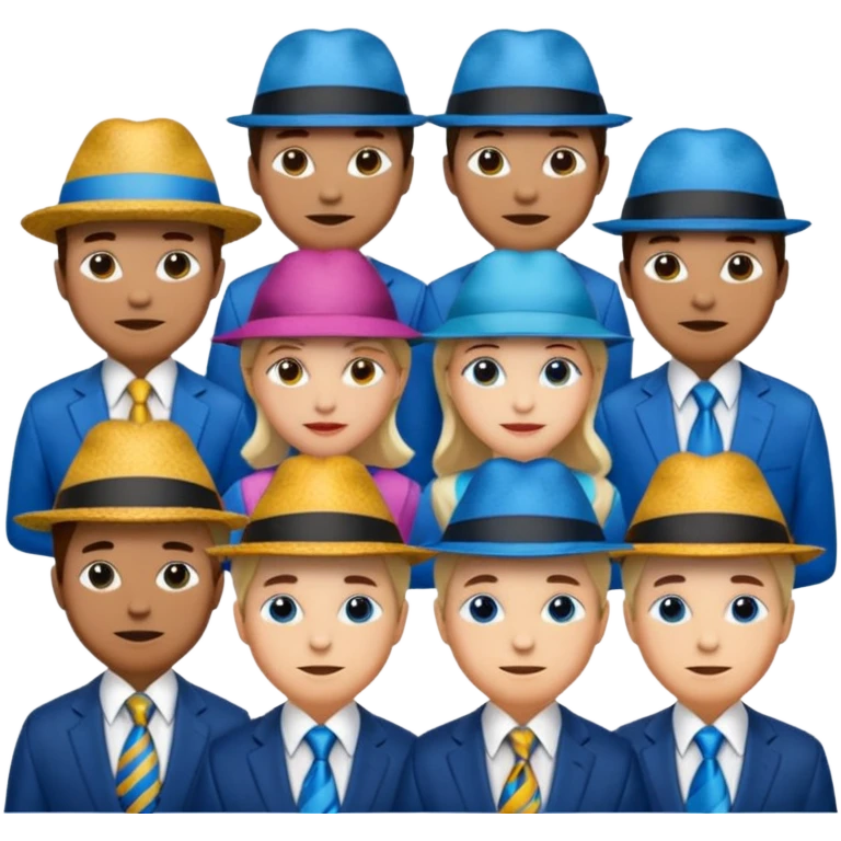 Blue nect ties and hats emoji