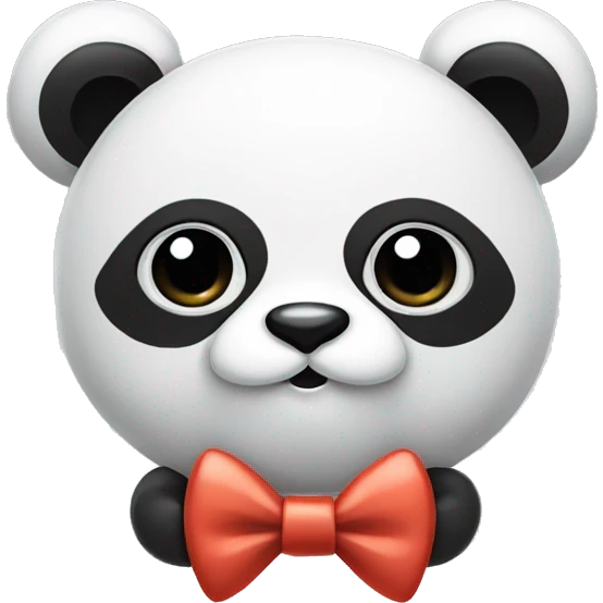 Panda with a pacifier and with a bow on top emoji