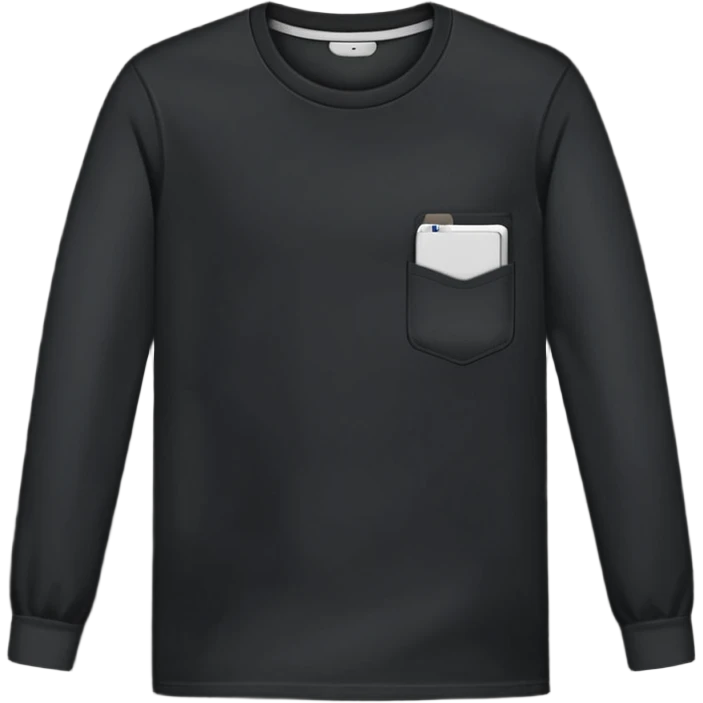 black long sleeve shirt with pocket emoji