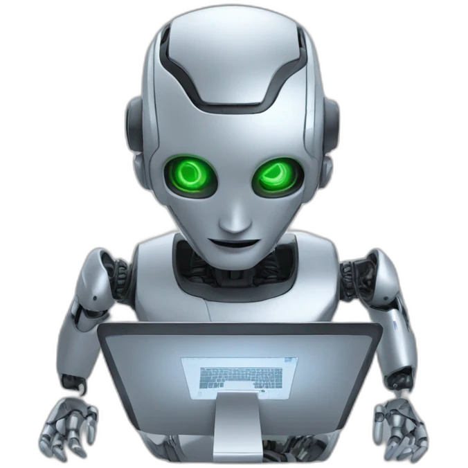 a robot on a pc trading  emoji
