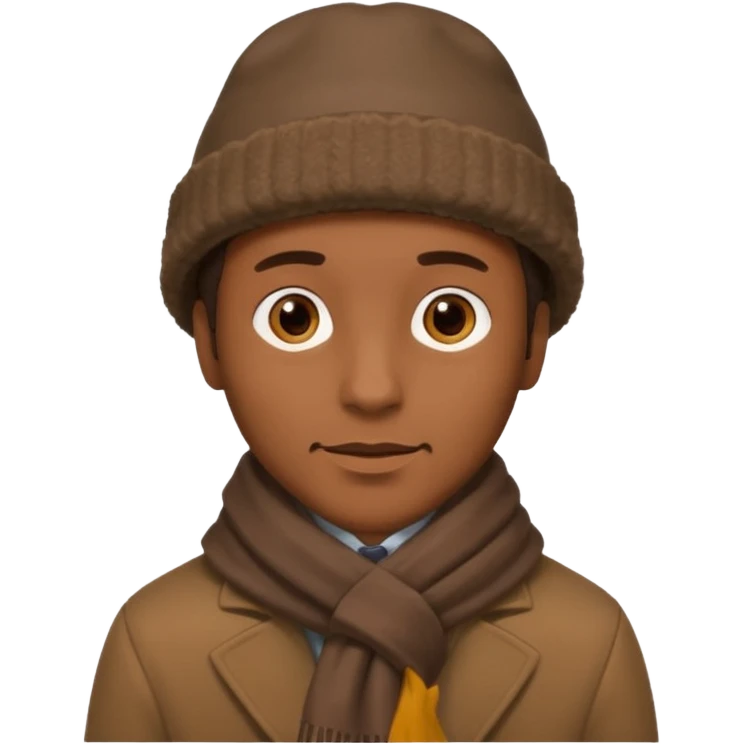 man with brown winter clothes emoji