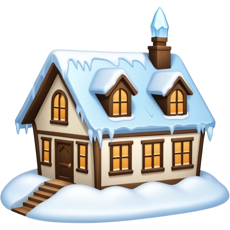 house buried in snow emoji