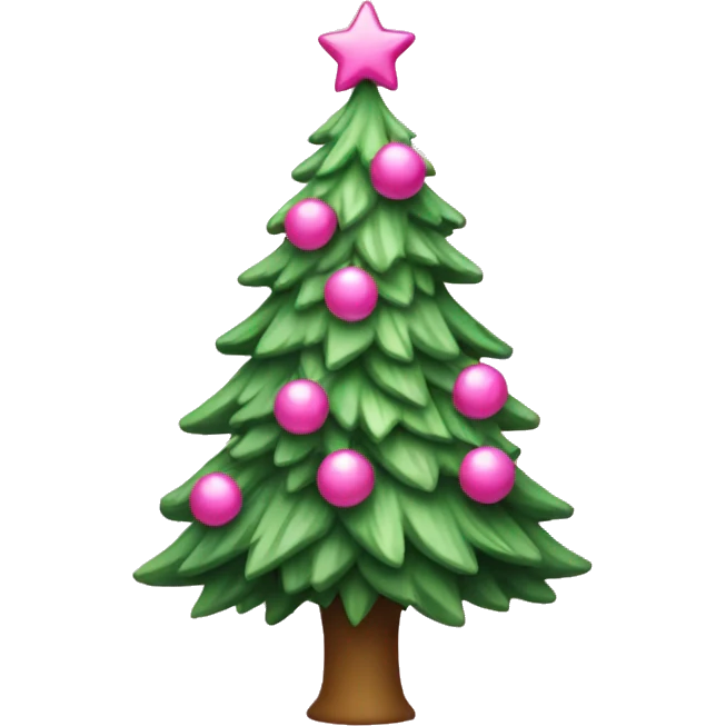 A pink Christmas tree emoji