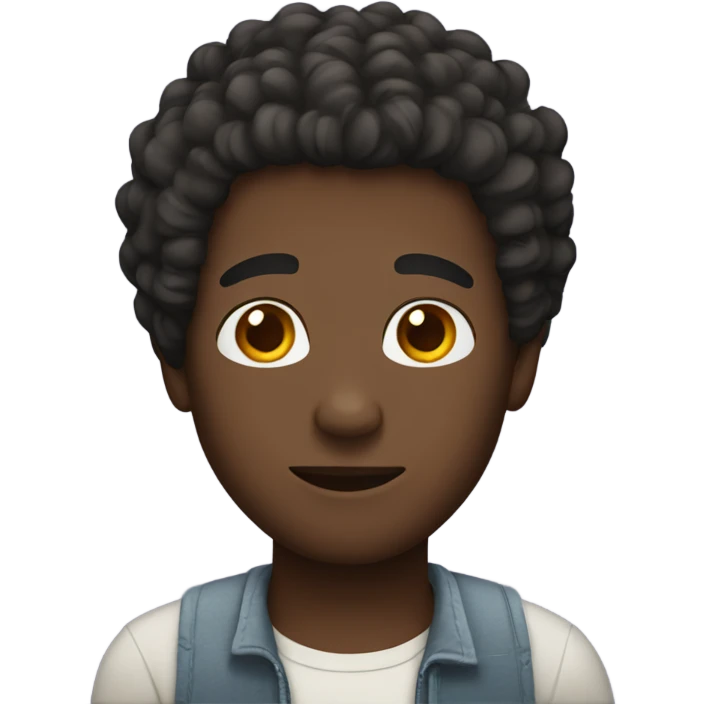 Black guy with short curly hair emoji