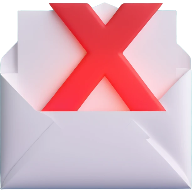 Paper with a red glowing x on top side emoji