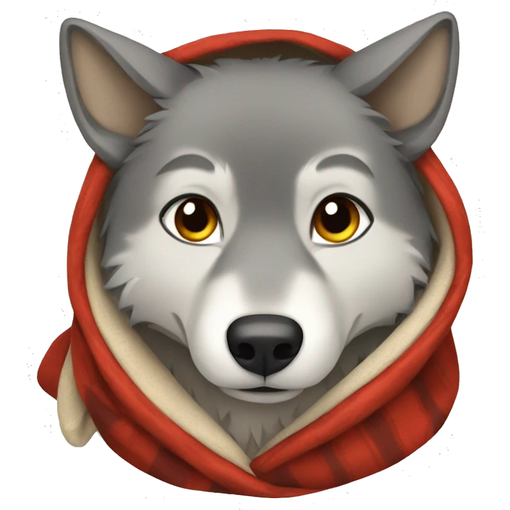 Wolf in blanket emoji