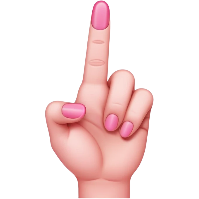 Pink middle finger emoji