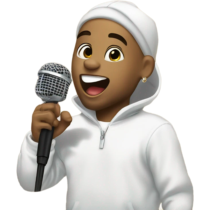Chris brown with mic emoji