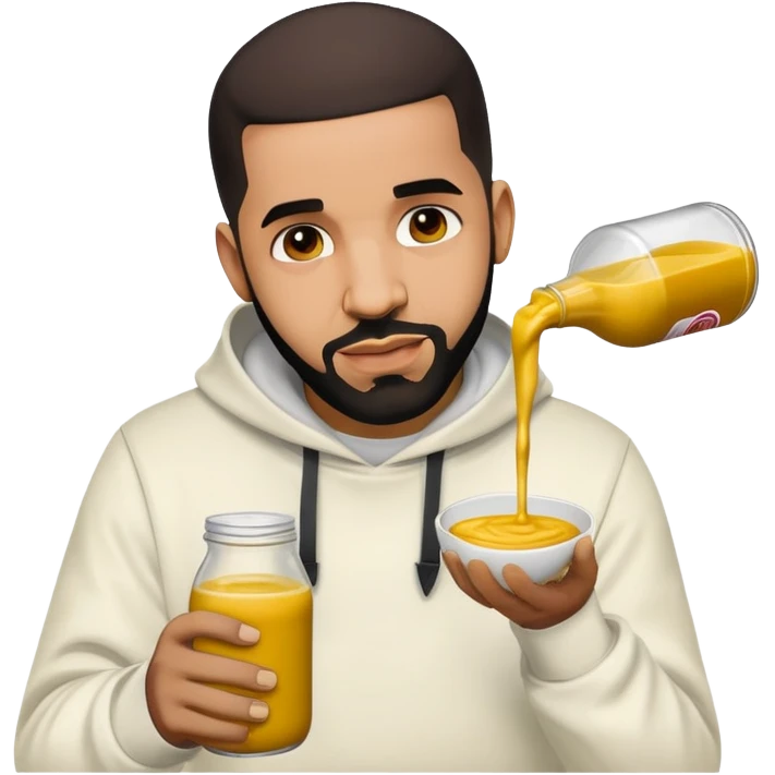 Drake pouring mustard on Kendrick  emoji