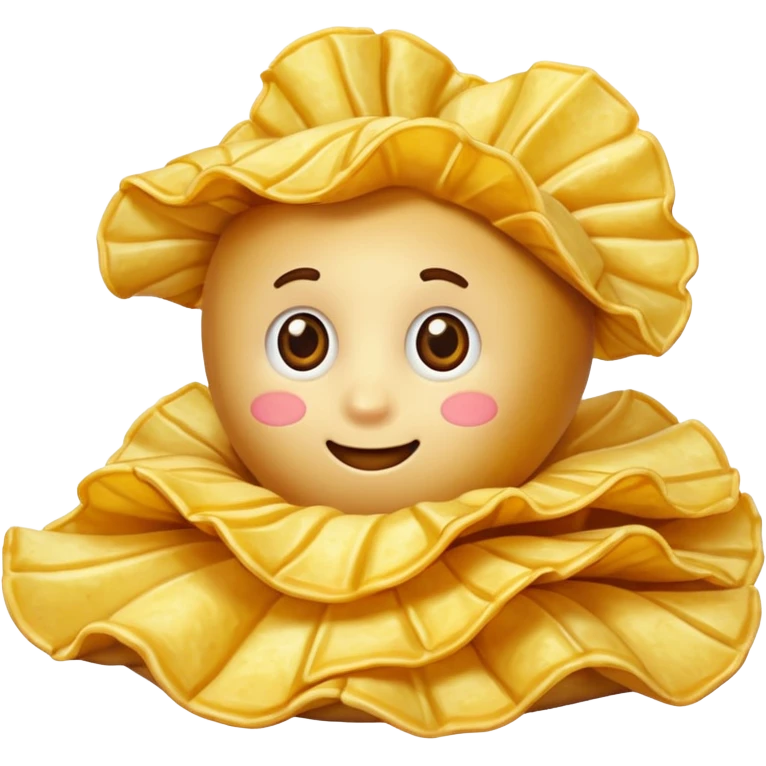 Illustrate a realistic close-up of Ruffles chips showing wavy ridges & golden crunch. emoji
