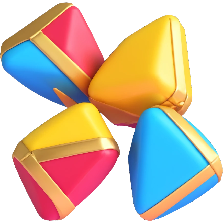 vibrant gem-like candy with gold and blue wrapper inspired by Pokémon Rare Candy emoji