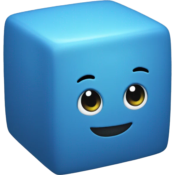 A cute blue cube emoji