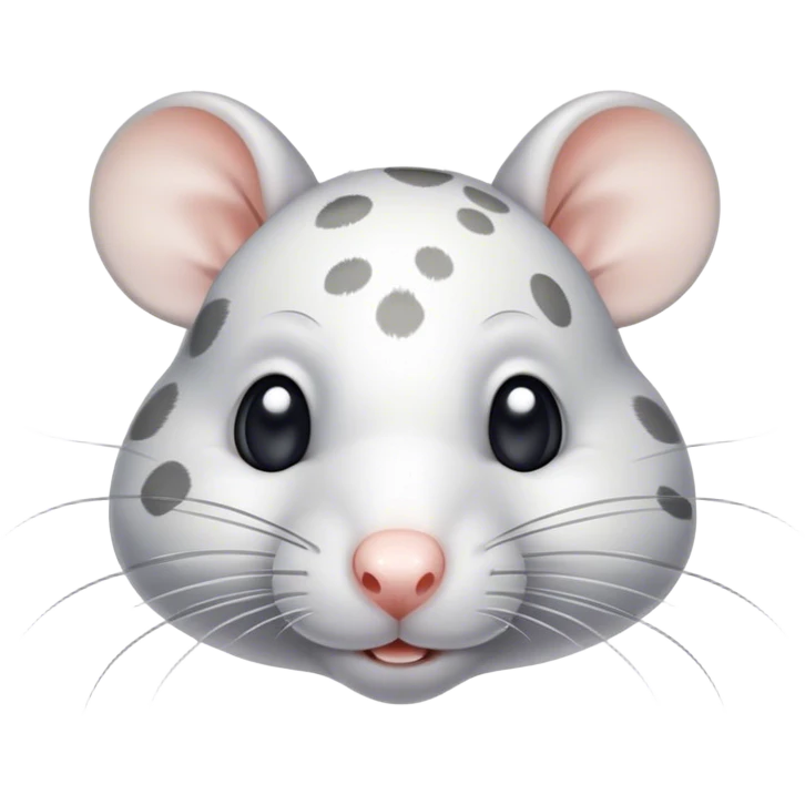 ￼ ￼ white rat with grey spots with a body ￼￼￼ emoji