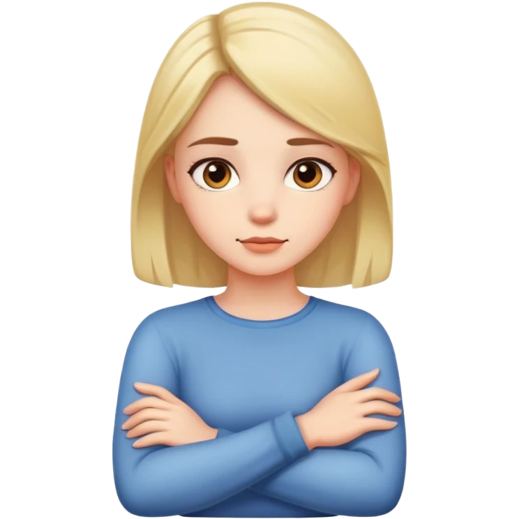 Girl arms crossed on neck emoji