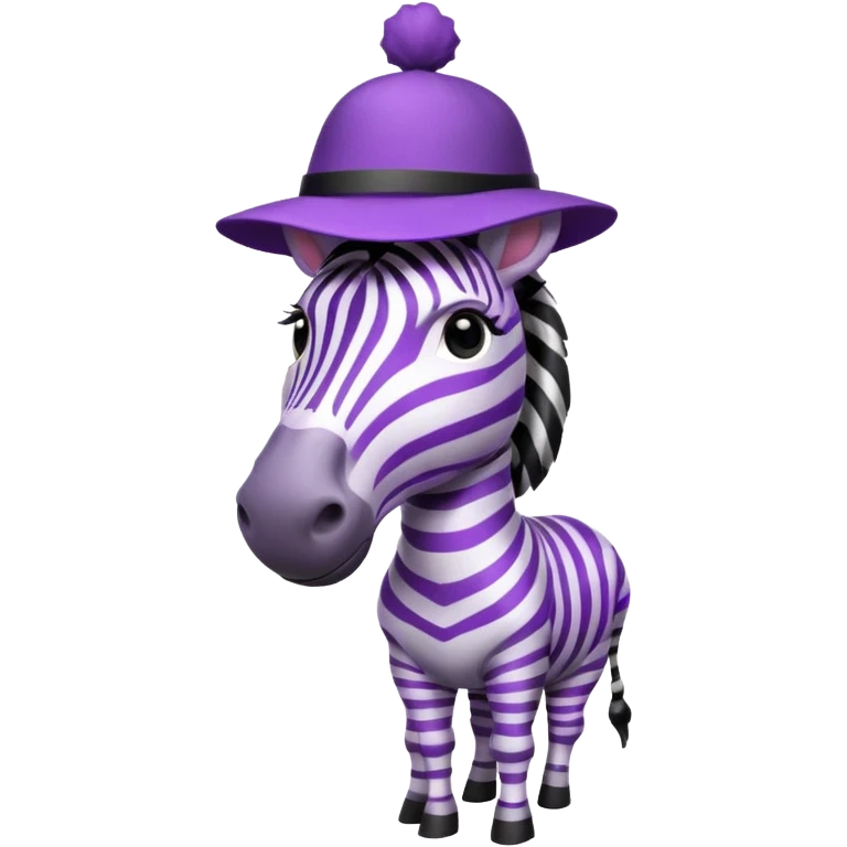 Zebra with purple hat emoji