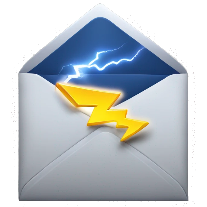 letter with lightning on it depicting fast mail  emoji