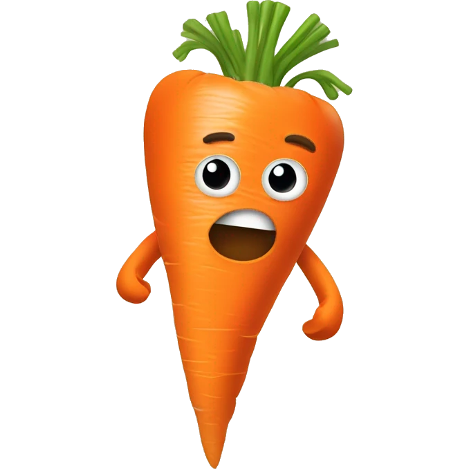 misshapen and anti-waste carrot with 2 legs emoji