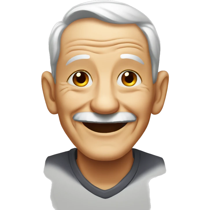 smiling old man indoors tattoos emoji
