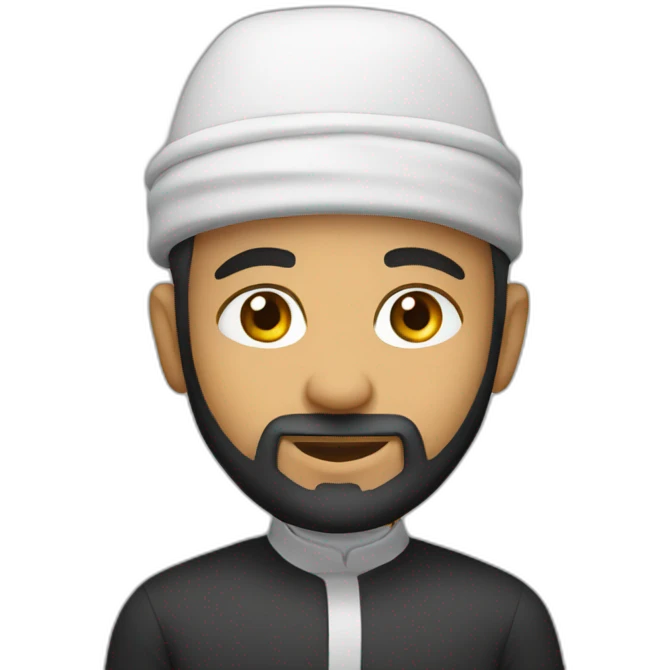 An Imam with a cap emoji