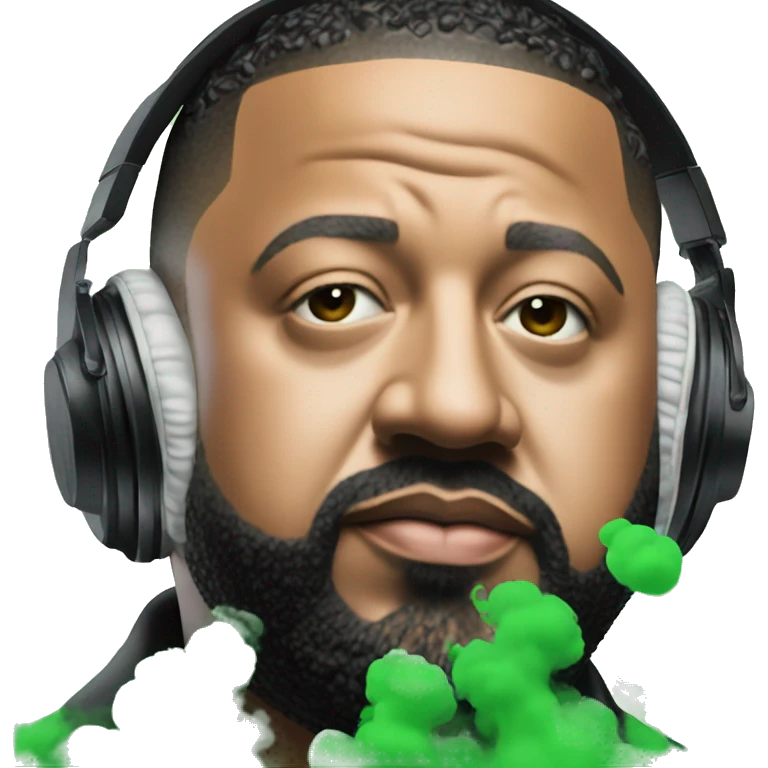 Dj khaled with green smoke emoji