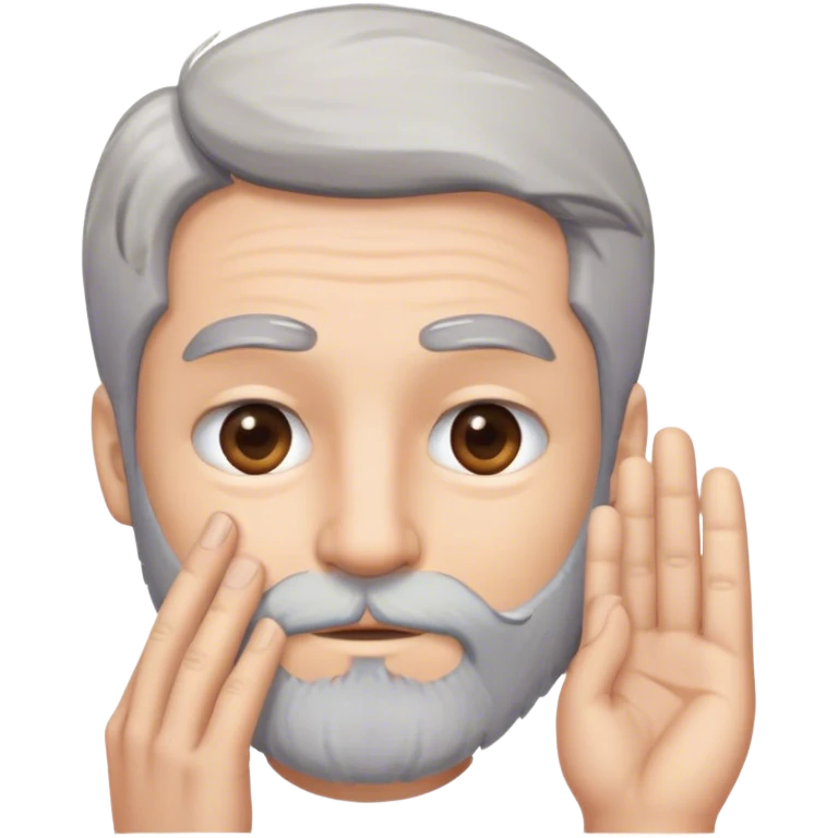 front face palm grey hair beard emoji