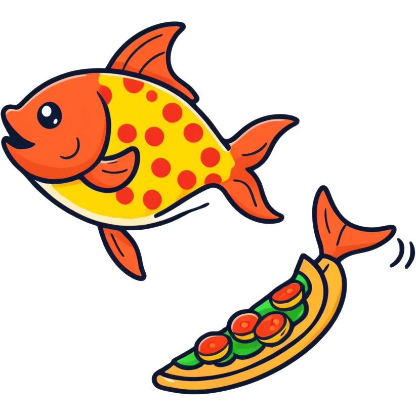 fish eating pizza emoji