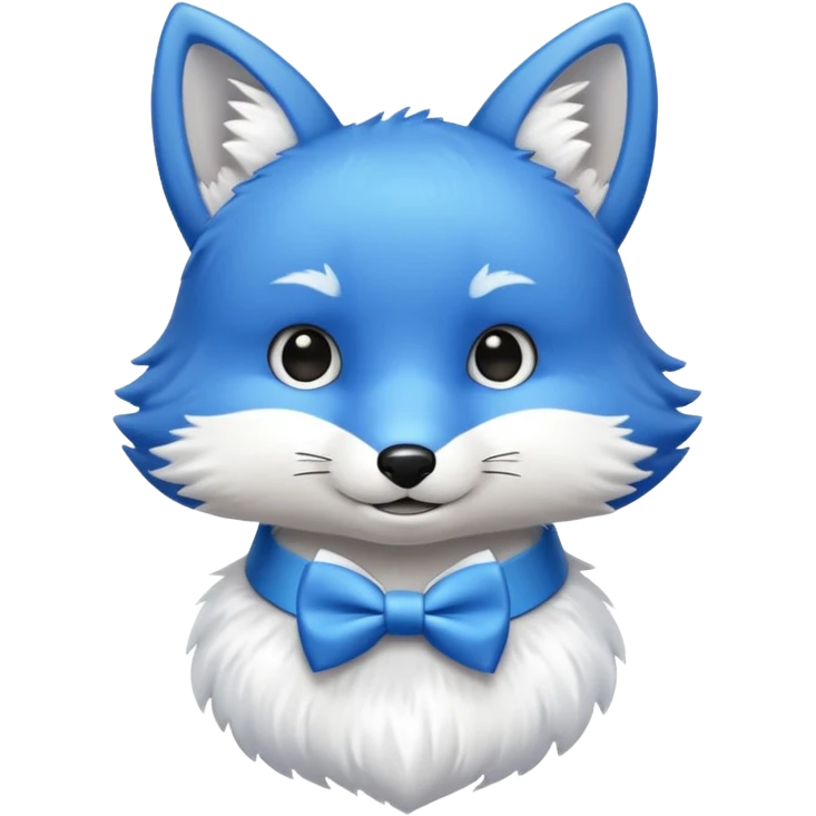 blue fox wearing bow ties emoji