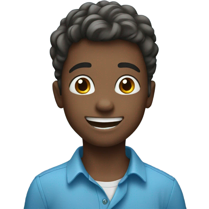 happy boy in blue shirt emoji