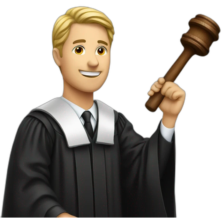 male judge with hammer emoji