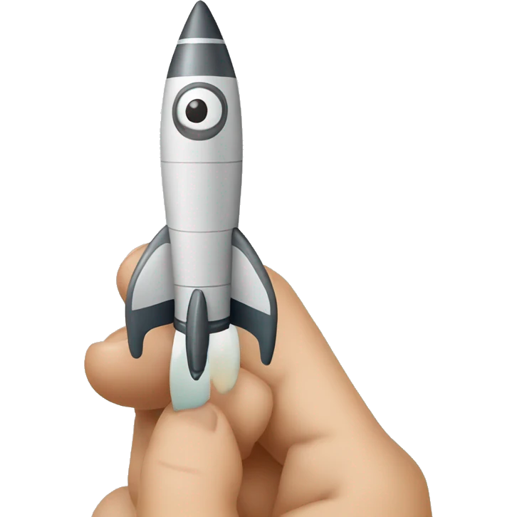 rocket puts finger to lips emoji