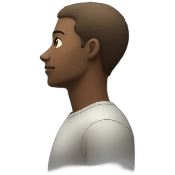 White skin Man looking at the sky (side view) emoji