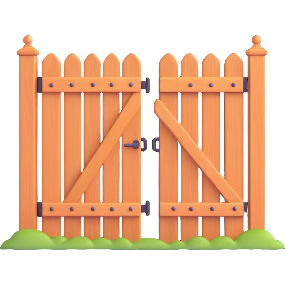 wooden fence gate door for house entrance emoji