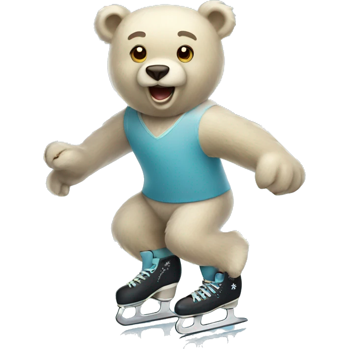 Ice skating bear emoji