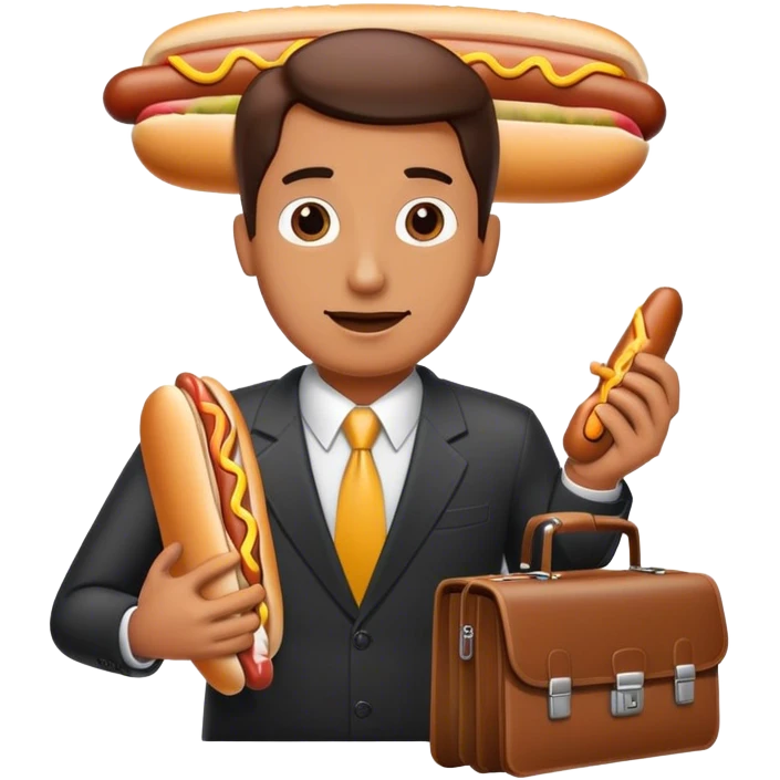 Hot dog business man carrying briefcase emoji