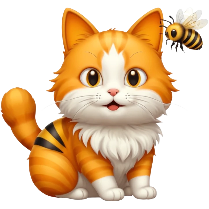 Cat with a bee emoji