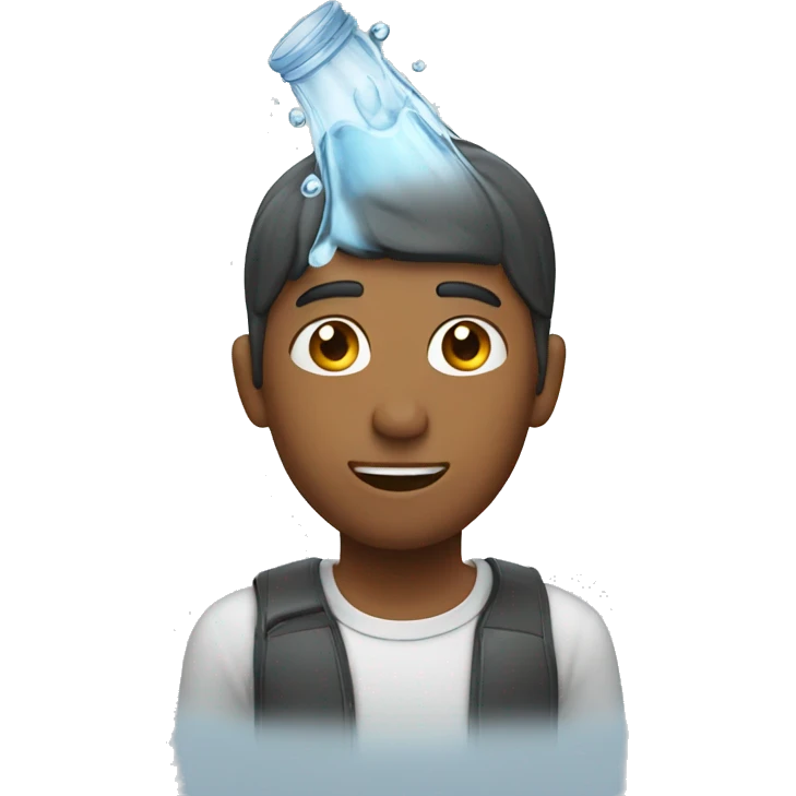 Man pouring water on his head emoji