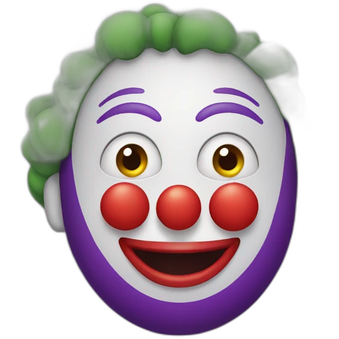 clown with eggplant nose emoji