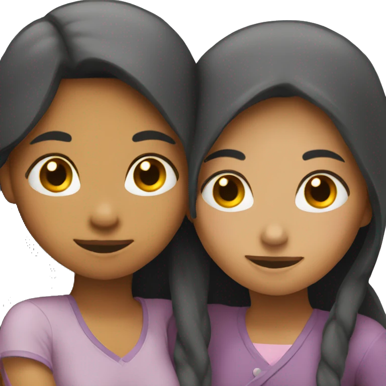 Two girls hugging emoji