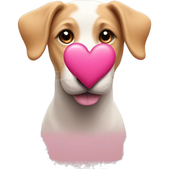 Pink heart with a dog  emoji