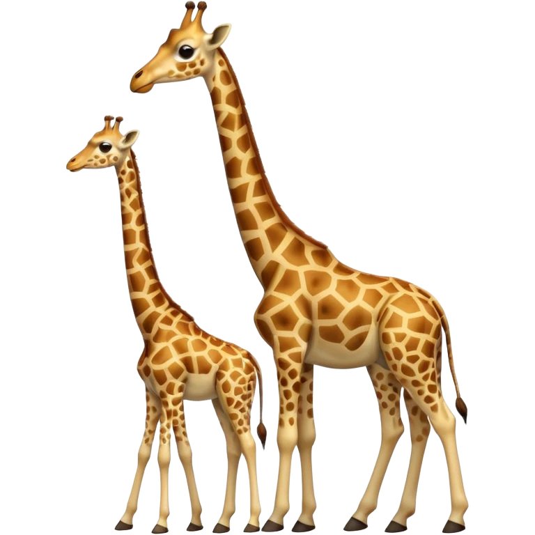 High resolution giraffe with its baby emoji